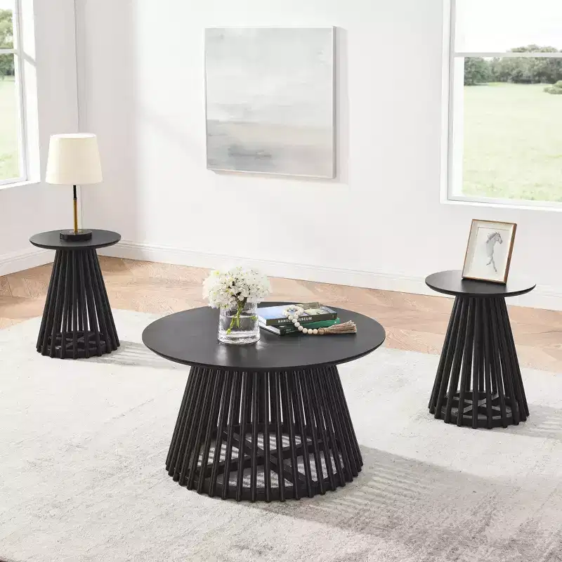 AndMakers 1 31.5 in. Round Wood Coffee Table