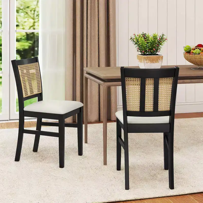 Farmhouse Rattan Dining Chair – Set of 2 or 4