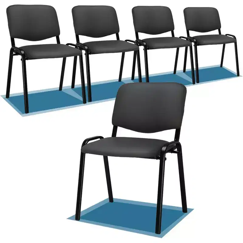 Karl Home 5-Pack PU Waiting Room & Conference Room Stackable Chairs