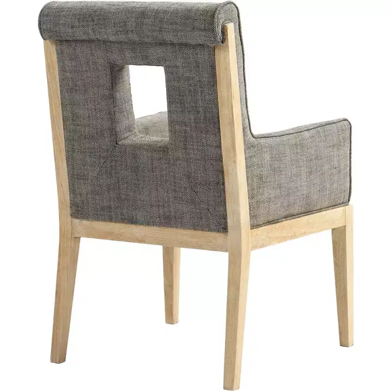 Meridian Furniture,Gwendolyn Linen Textured Fabric Dining Arm Chair