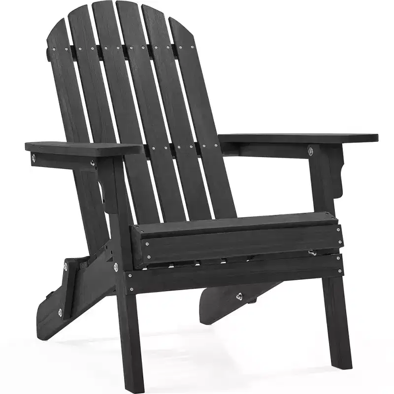 Yaheetech Folding Adirondack Chair Solid Wood Garden Chair Weather Resistant