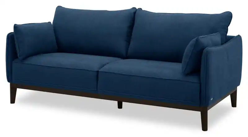 78.7 Linen-Look Fabric Condo Size Sofa with Removable Back Cushions