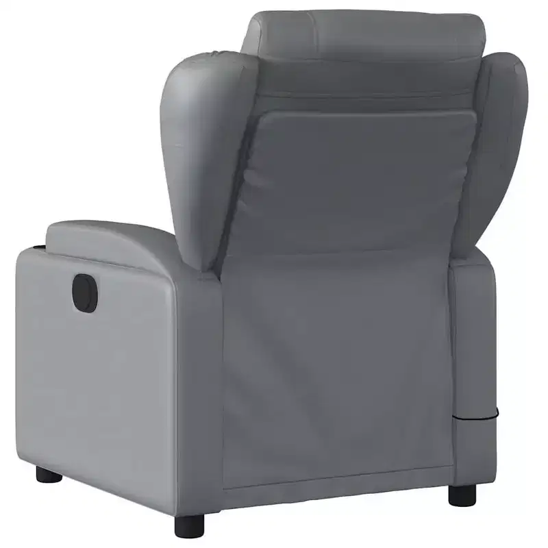 Gray Faux Leather Massage Recliner Chair – Single