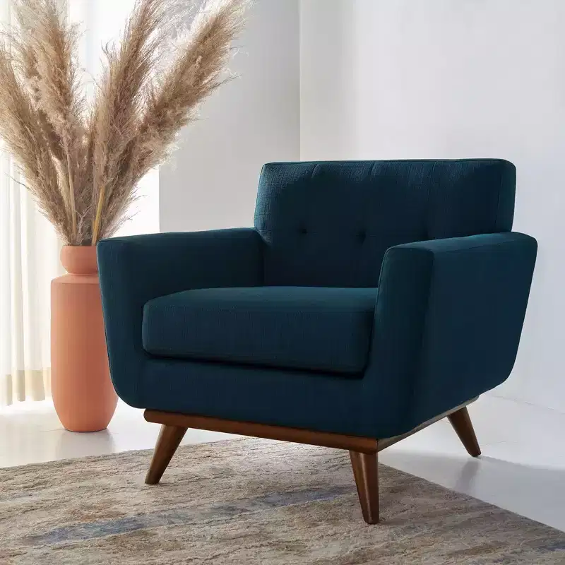 Opal Linen Tufted Arm Chair - SFV4727 - Safavieh Couture