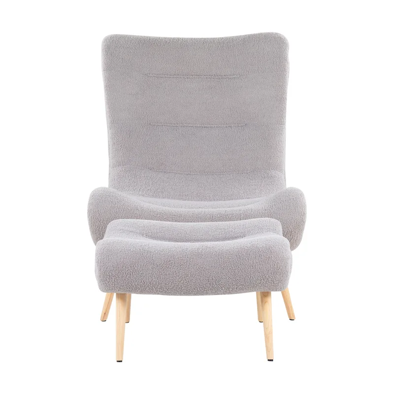 Sherpa Accent Chair with Ottoman