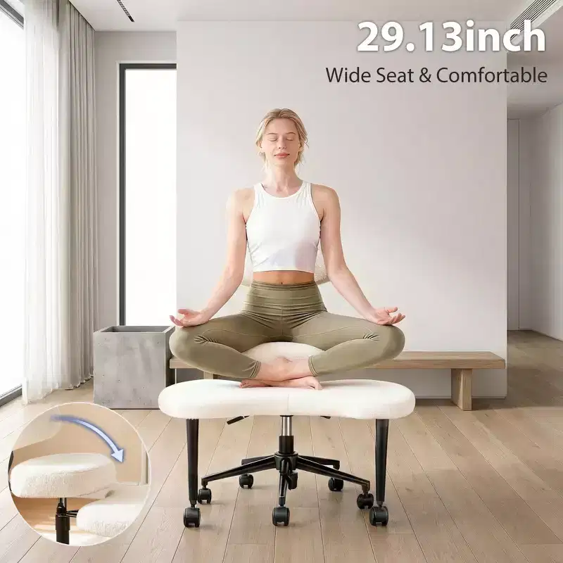 JIONJOY Ergonomic Cross-Legged Meditation & Office Chair - 360 Swivel, Adjustable Height, Multi-Position Seat
