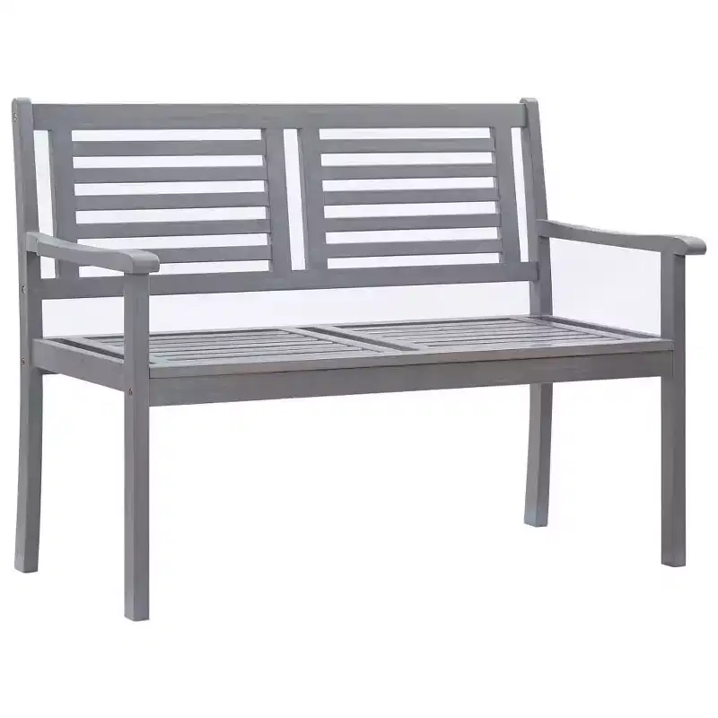 vidaXL Bench Grey Solid eucalyptus wood Medium Durable Garden Bench
