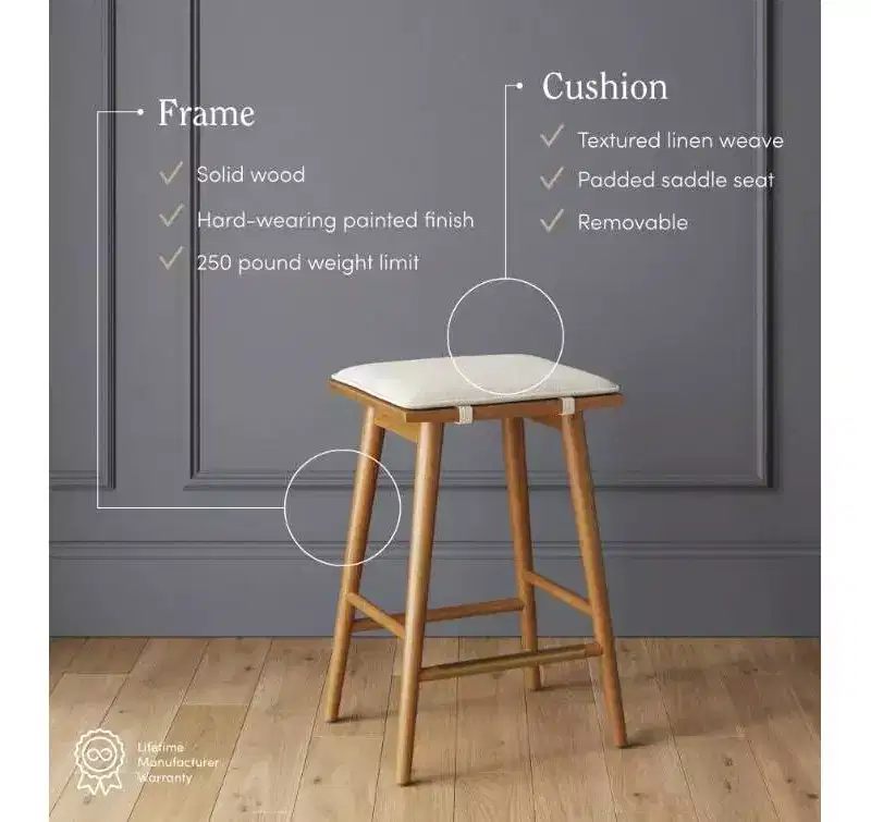 Nathan James Set of 4 Barker Boucle Counter Height Barstools