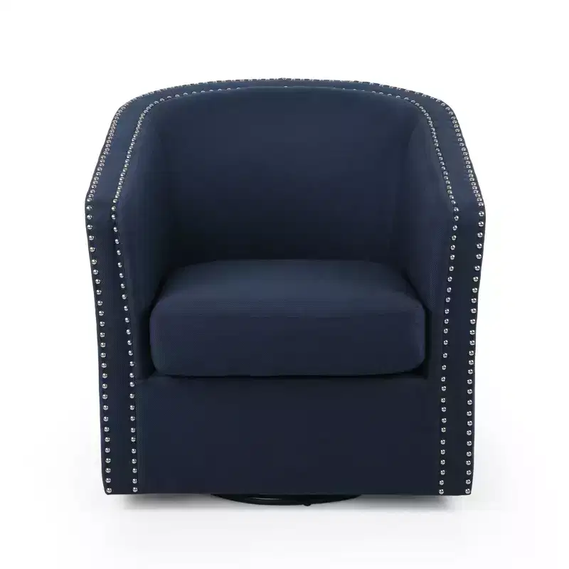 GDFStudio Leily Contemporary Fabric Swivel Club Chair