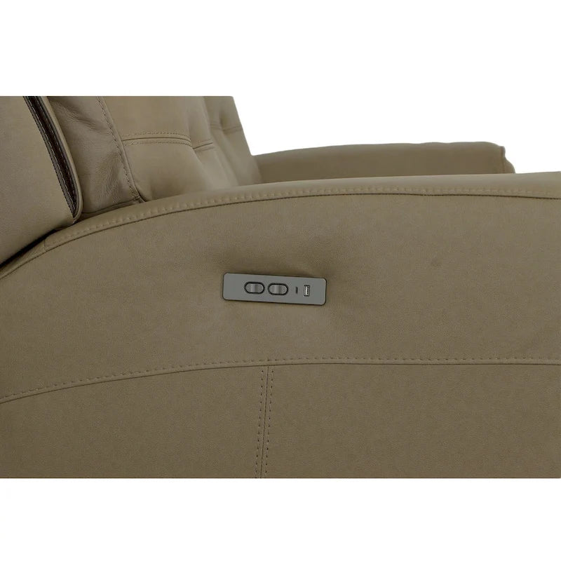 Top Grain Leather Power Reclining Sofa with Power Headrests and Zero Gravity