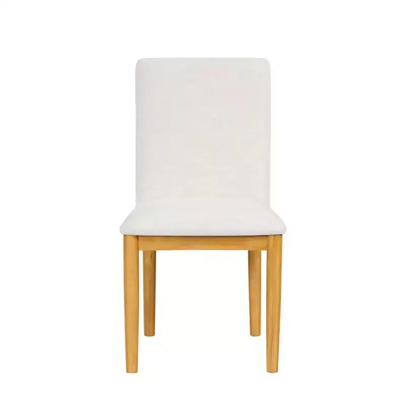 Set of 2 Modern Upholstered Dining Chairs, Cream