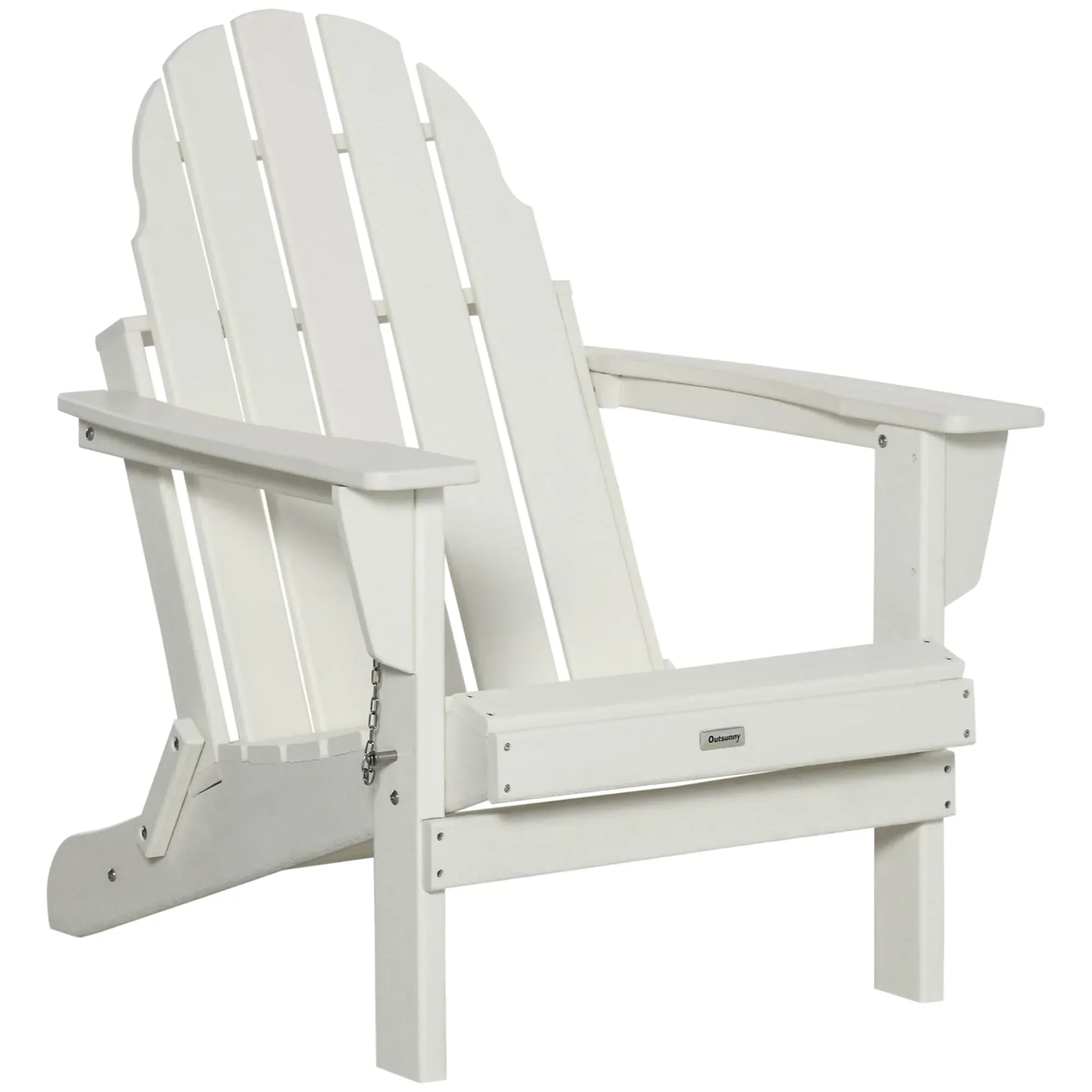 Folding Adirondack Chair, HDPE Outdoor All Weather Plastic Lounge Beach Chairs for Patio Deck and Lawn Furniture