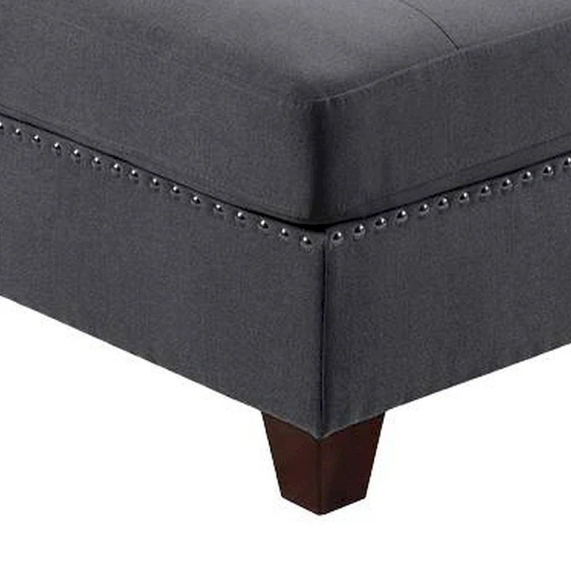 Lemy 32 Inch Modular Armless Sofa Chair, Tufted Gray Upholstery, Solid Wood