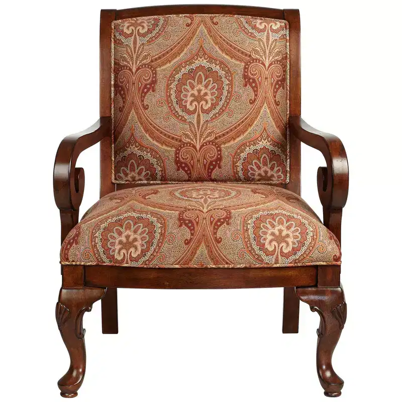 Kensington Hill Diana Wood and Red Upholstered Accent Chair