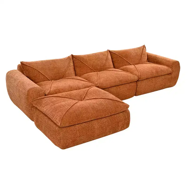 Whisen 116 Modular 4-Seat Sofa Bed, Spacious Foam Filled, Elderly/Baby Safe, No Assembly, Free Combination