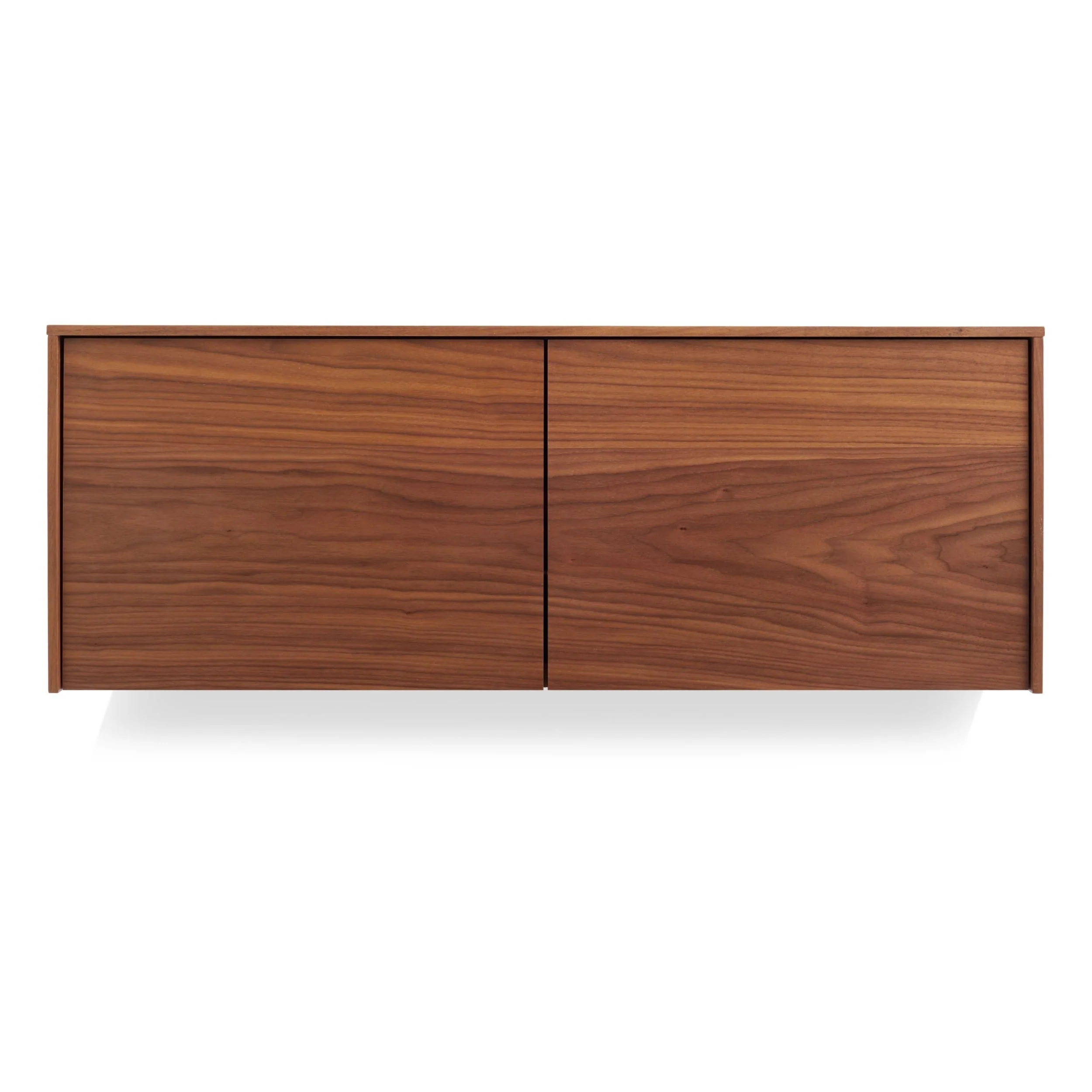 Modern White Oak Wood Wall Cabinet with Two Doors for Living Room