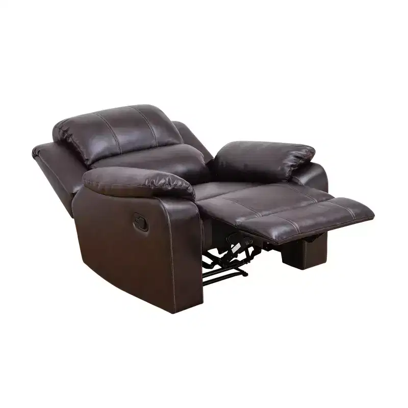 Power Recliner Chair, Breathable Leather Reclining Chair with Adjustable Backrest for Living Room, Brown