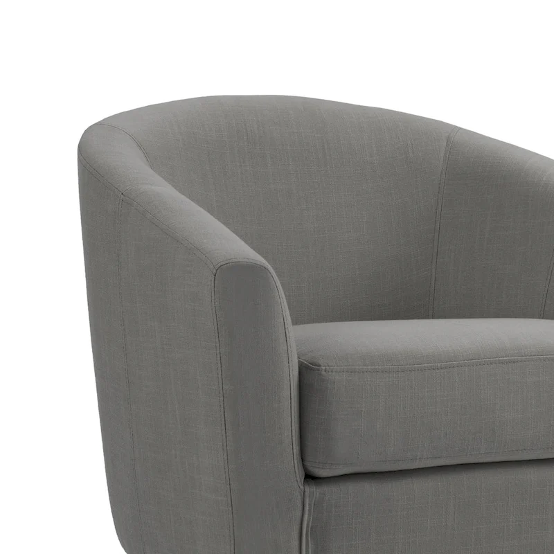 2 Set Modern Linen Barrel Accent Chairs Club Armchair