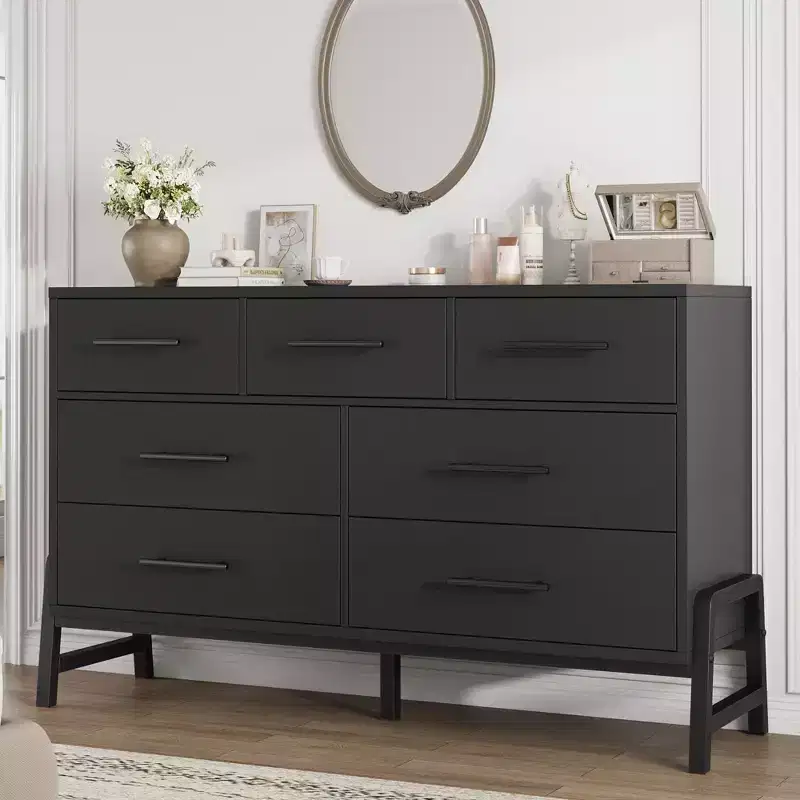 7-Drawer Freestanding Wooden Chest of Drawers, Storage Dresser Cabinet for Bedroom, Living Room & Entryway