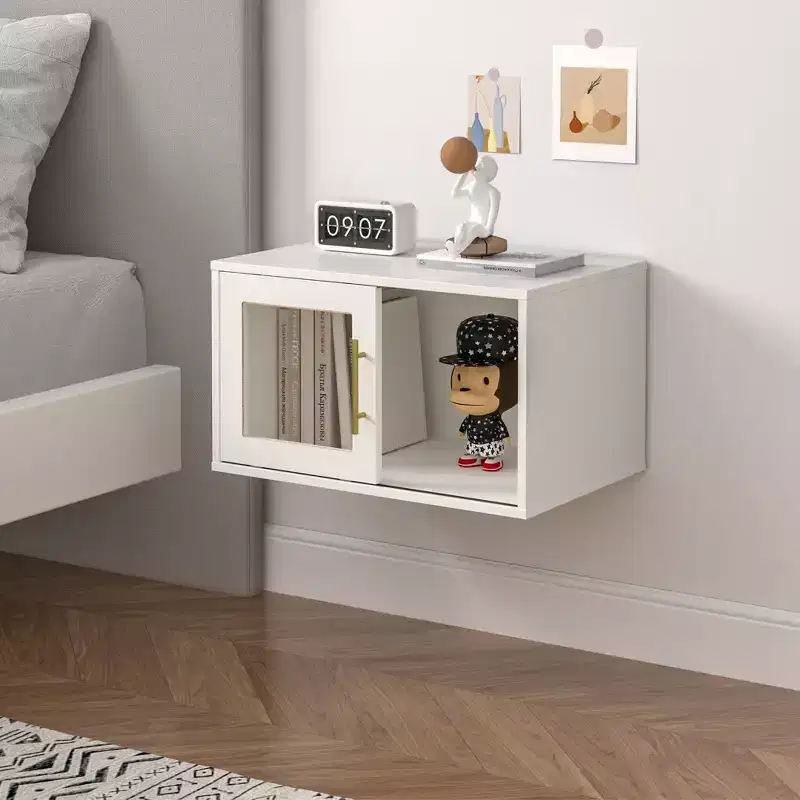 Heynemo Cube Storage Organizer with Acrylic Door, Stackable Bookshelf, Modular Cubby Storage System, Wooden Display Shelf for Closet
