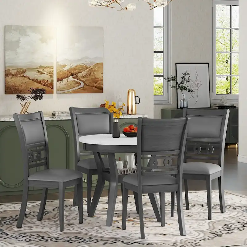 5-piece Counter Height Dining Round Table Set