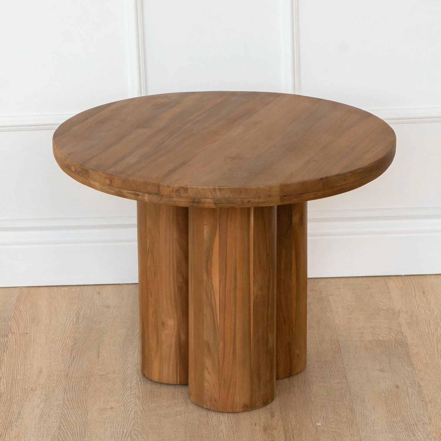 Modern Teak Side Table with Round - Living Room | 24