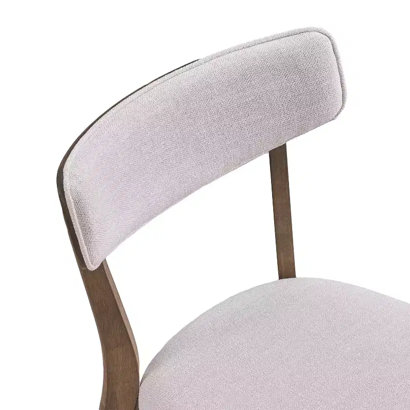 Mid-Century Modern Wood Fabric Upholstered 5 Piece Dining Set