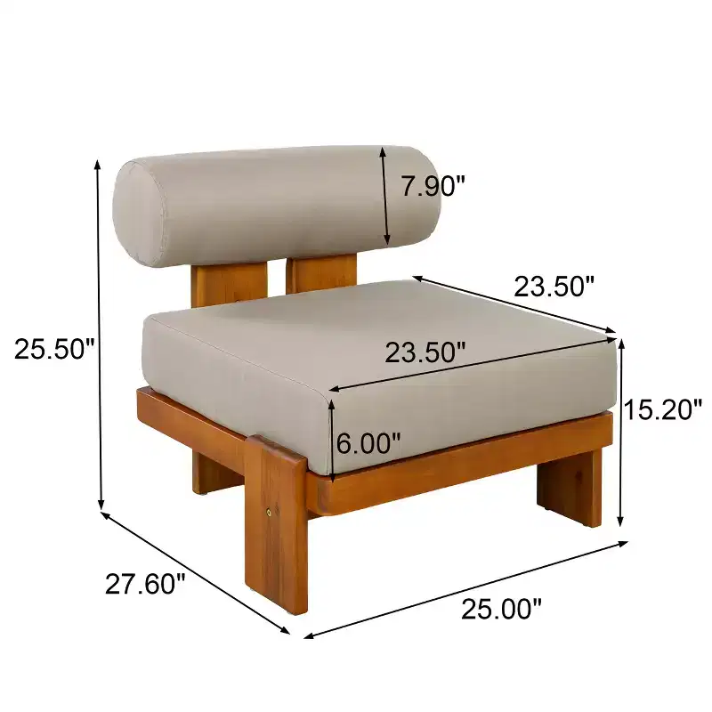 Christopher Knight Home Kavya Modern Acacia Upholstered Patio Club Chairs (Set of 2)