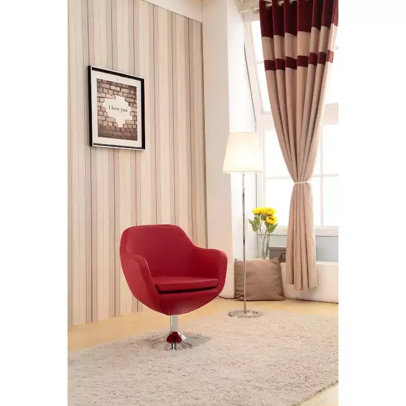 Faux Leather Swivel Accent Chair