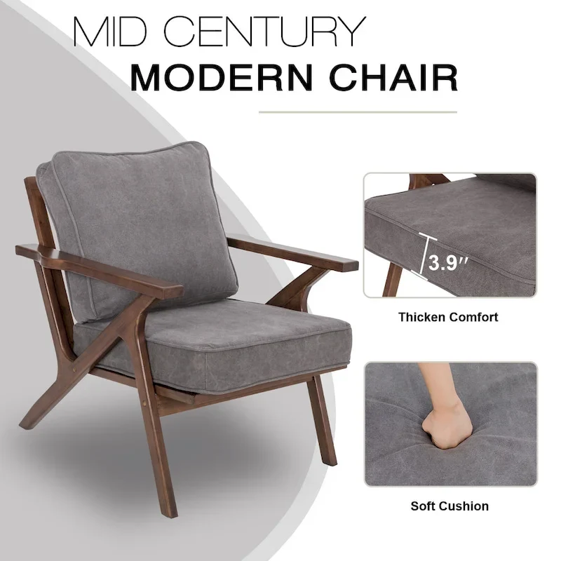 Accent Chair Living Room Chairs Mid Century Modern Chair Leisure Side Reading Arm Chair