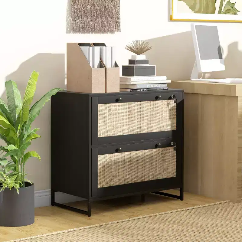 Vinsetto 2 Drawer File Cabinet with Lock, Vertical Filing Cabinet with Keys and Adjustable Hanging Bar for Letter, A4 and Legal Size