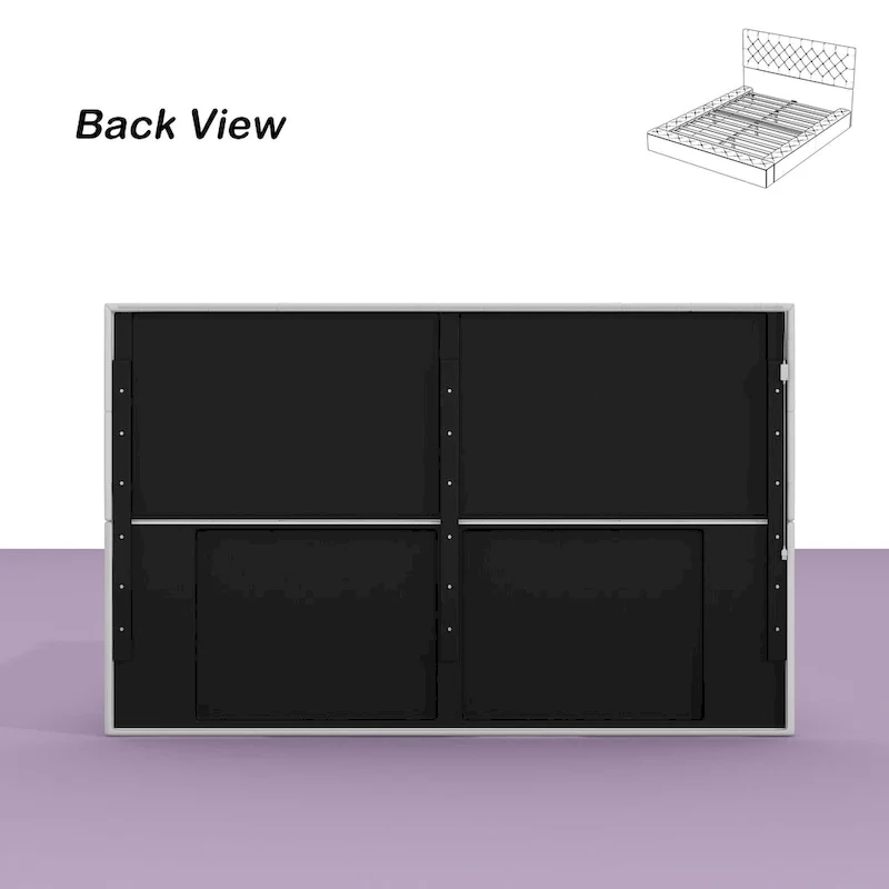 LED Queen/King Bed Frame with Tufted Headboard Bedroom Furniture