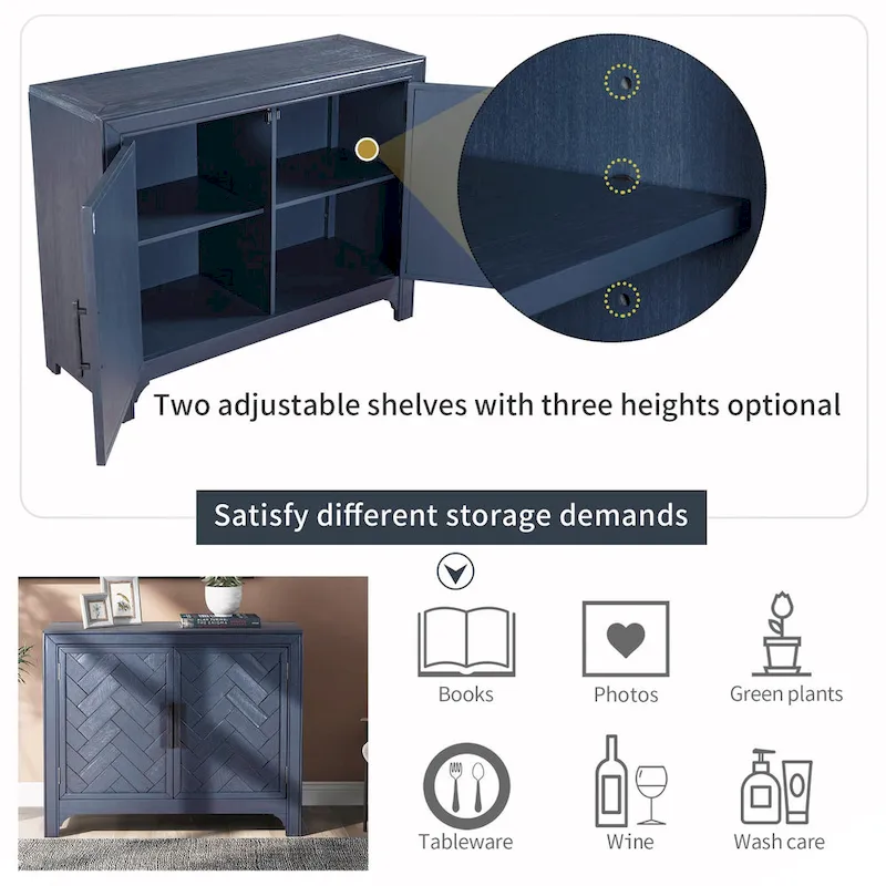 Console Table Sofa Table with 2 Shelves