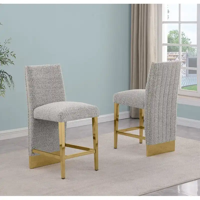 Best Quality Furniture Pleated Chrome Nailhead Trim Chair - N/A