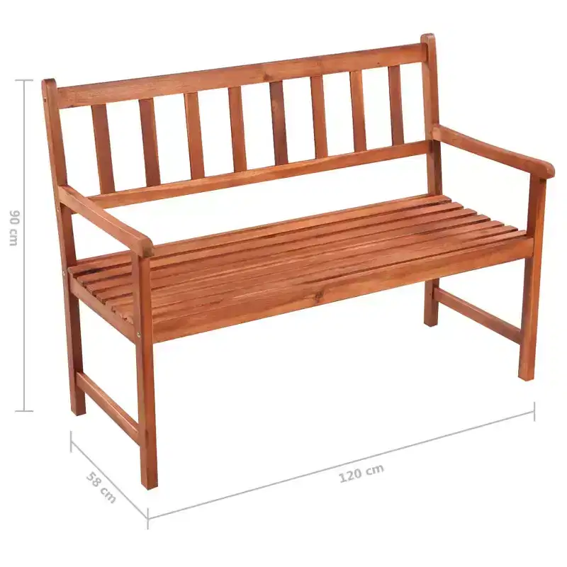 Patio Bench with Cushion 47.2 Solid Acacia Wood