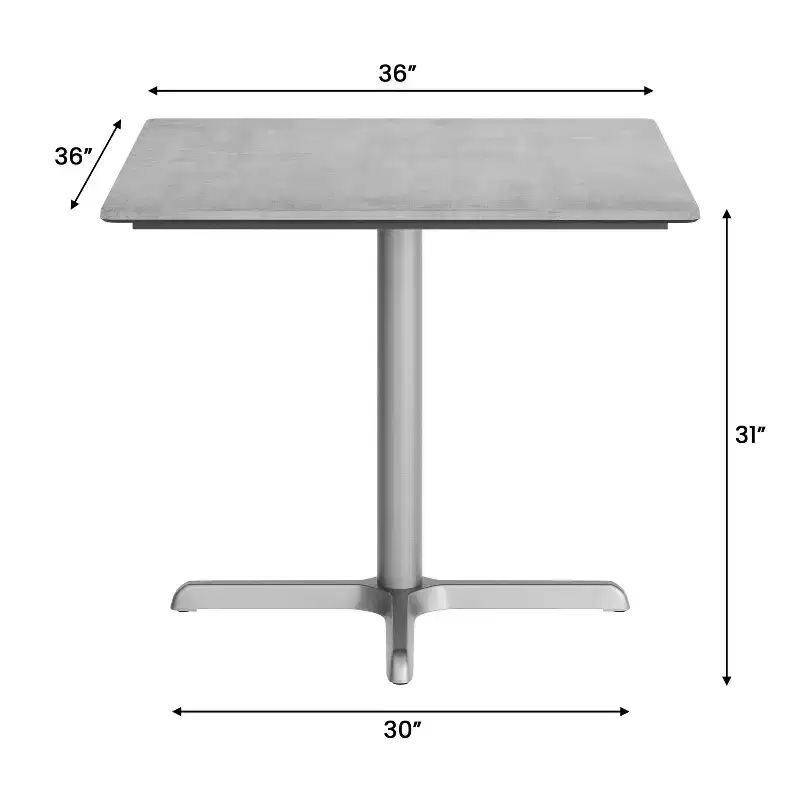 Flash Furniture Acadia Tabletop with TopGuard HPL Technology and Table Height X-Base