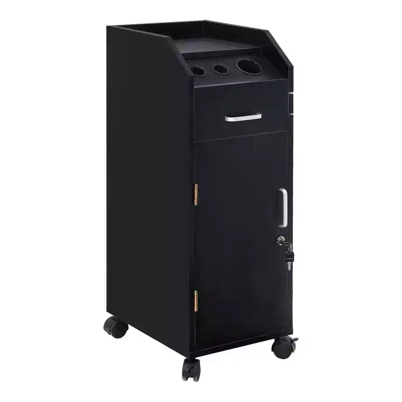 Salon Trolley Storage Cart Beauty Hair Dryer Holder Black