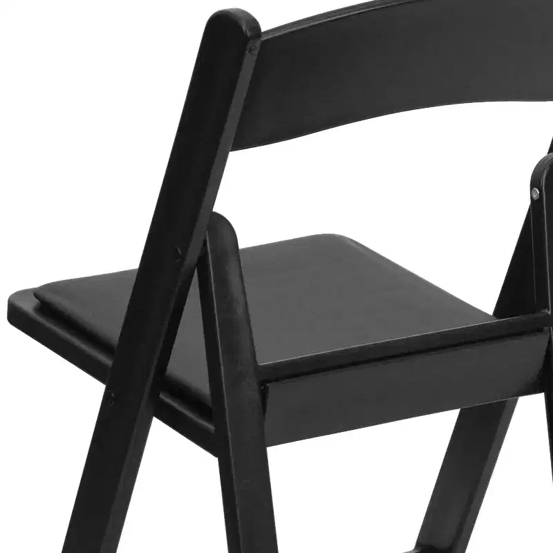 Emma and Oliver 2 Pack Wedding Party Event Resin Folding Chair with Vinyl Padded Seat
