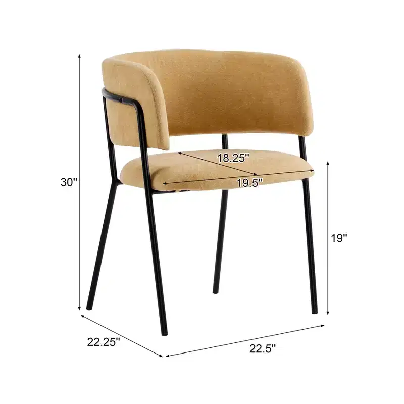 Christopher Knight Home Nest Modern Upholstered Dining Chairs with Metal Frame (Set of 2)