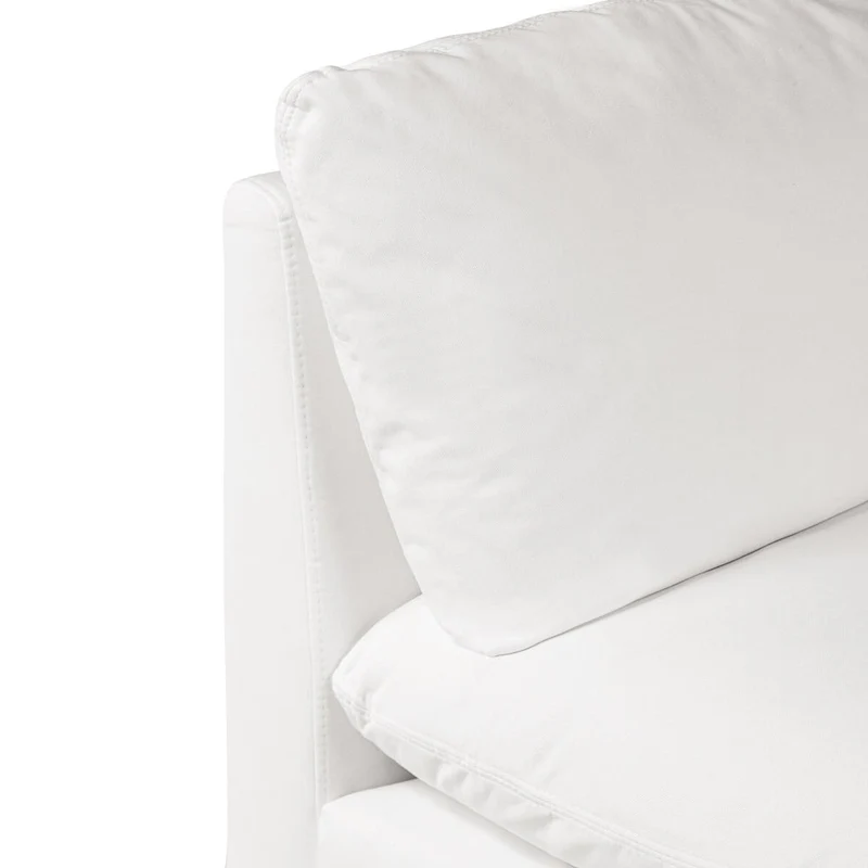 Poly and Bark 4-Seat Davos Modular L-Sectional in Cotton White