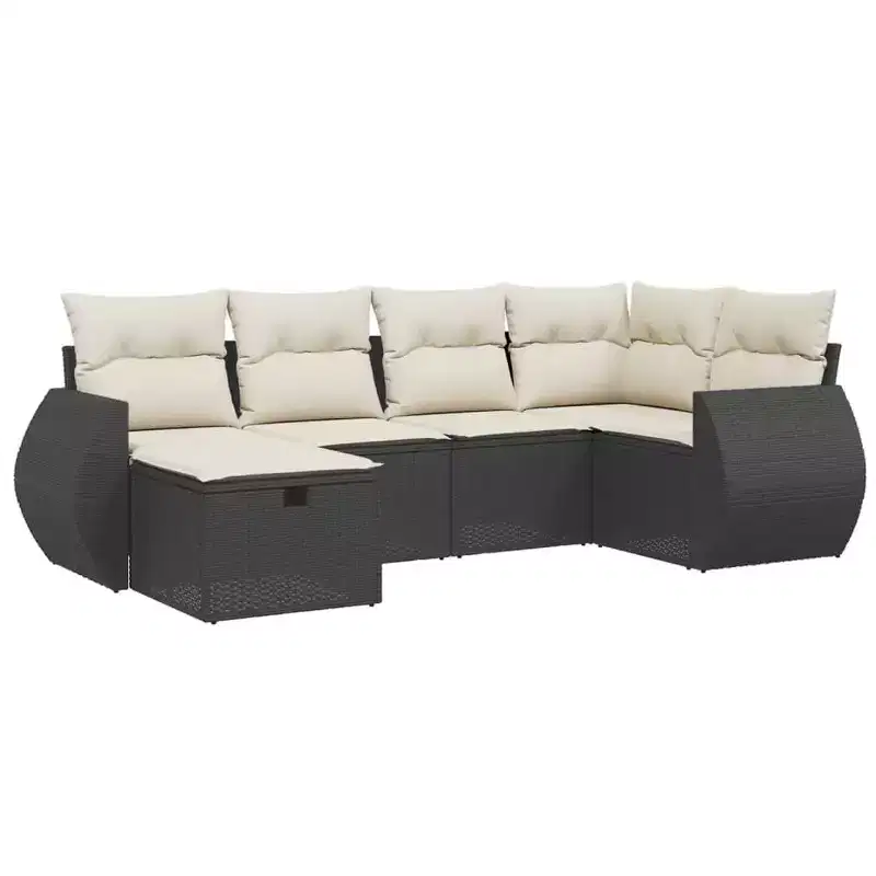 vidaXL Outdoor Sofa Set with Storage and Cushions