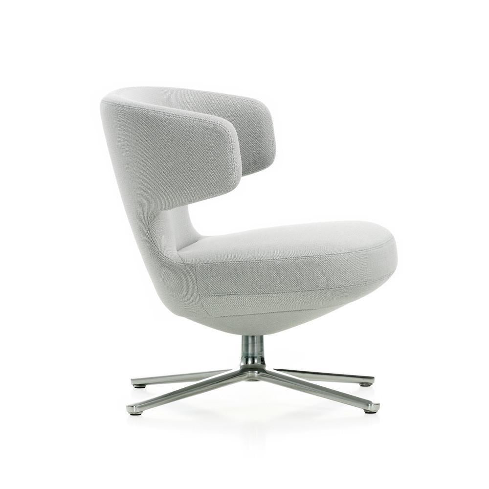 Contemporary Fabric or Leather Compact Lounge Chair with Reclining Padded Backrest for Living Room