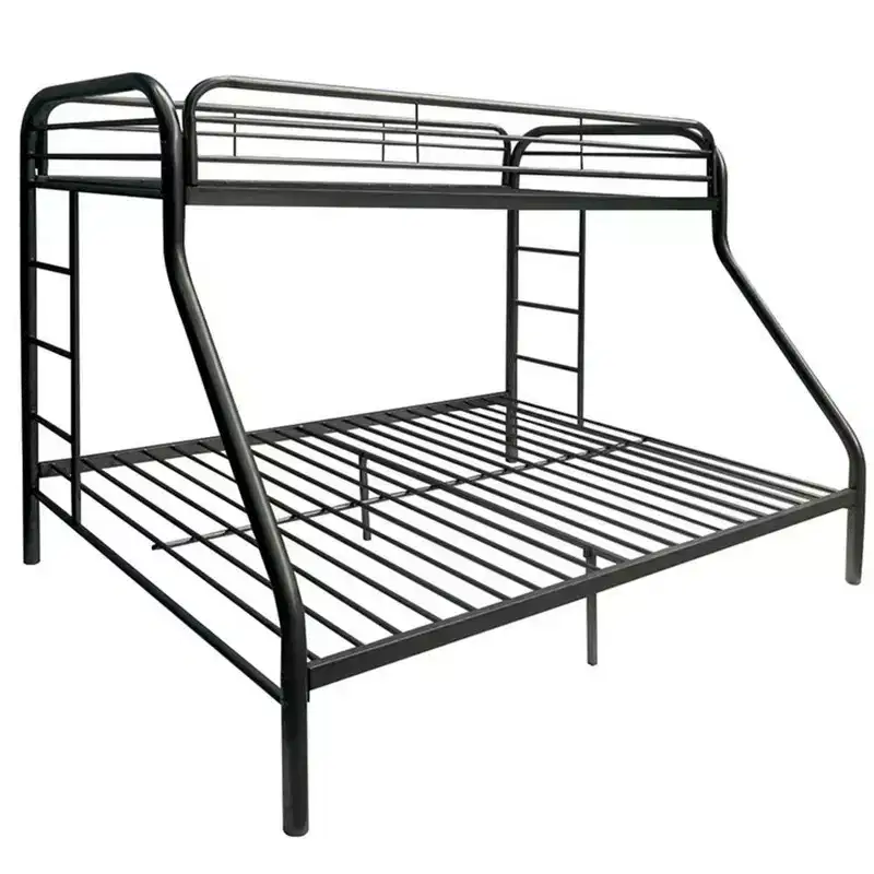 Acme Furniture 78"Twin/Full Bunk Bed Tritan Loft and Bunk Bed Black: Metal Frame, No Box Spring Needed