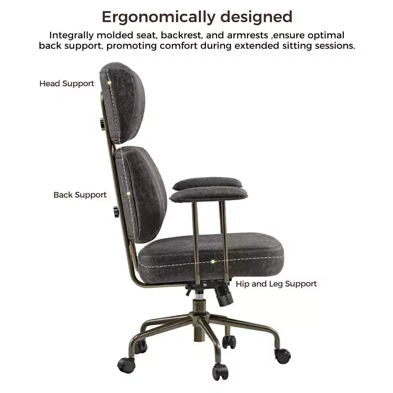 Faux Suede Fabric High Back Office Chair