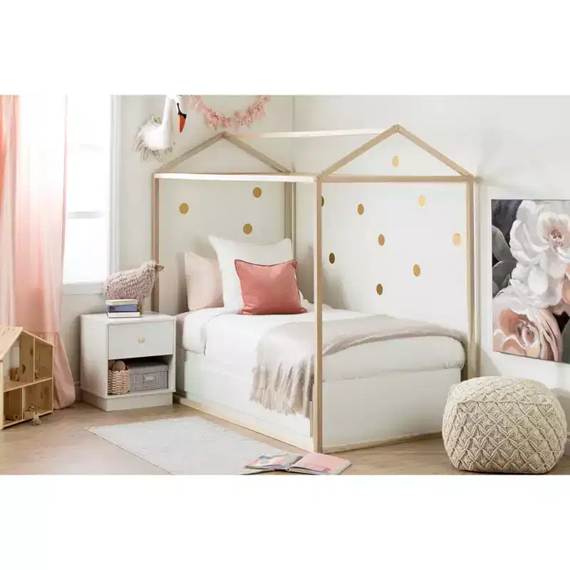 House Kids' Bed - Natural Poplar Wood Frame, Twin Size