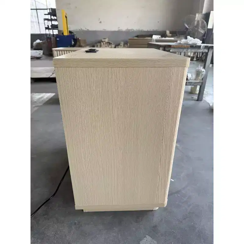 Nightstand with 3 Drawers, Light Wood Bedside Table with Charging Station.