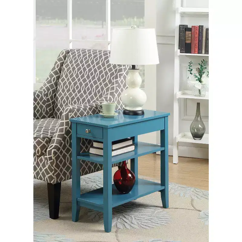 HomeStock Belmont Flip Top End Table with Hidden Storage Compartment and Classic Straight Legs, Compact and Functional Accent Piece