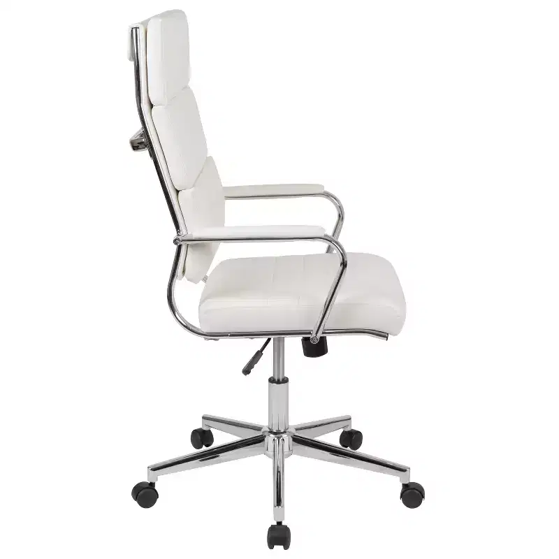 High Panel-Back Ergonomic Office Chair with Padded Metal Arms Executive Swivel Computer Desk Chair