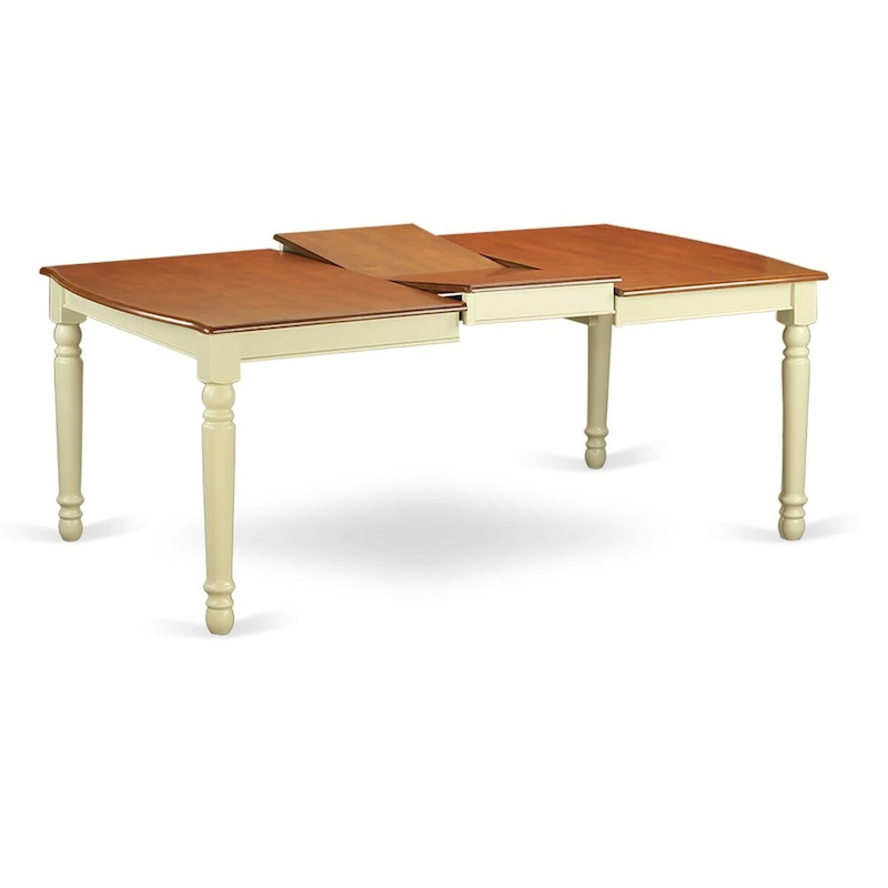 East West Furniture 7 Piece Dining Set- a Dining Table with Butterfly Leaf and 6 Kitchen Chairs, 42x78 Inch, Buttermilk & Cherry