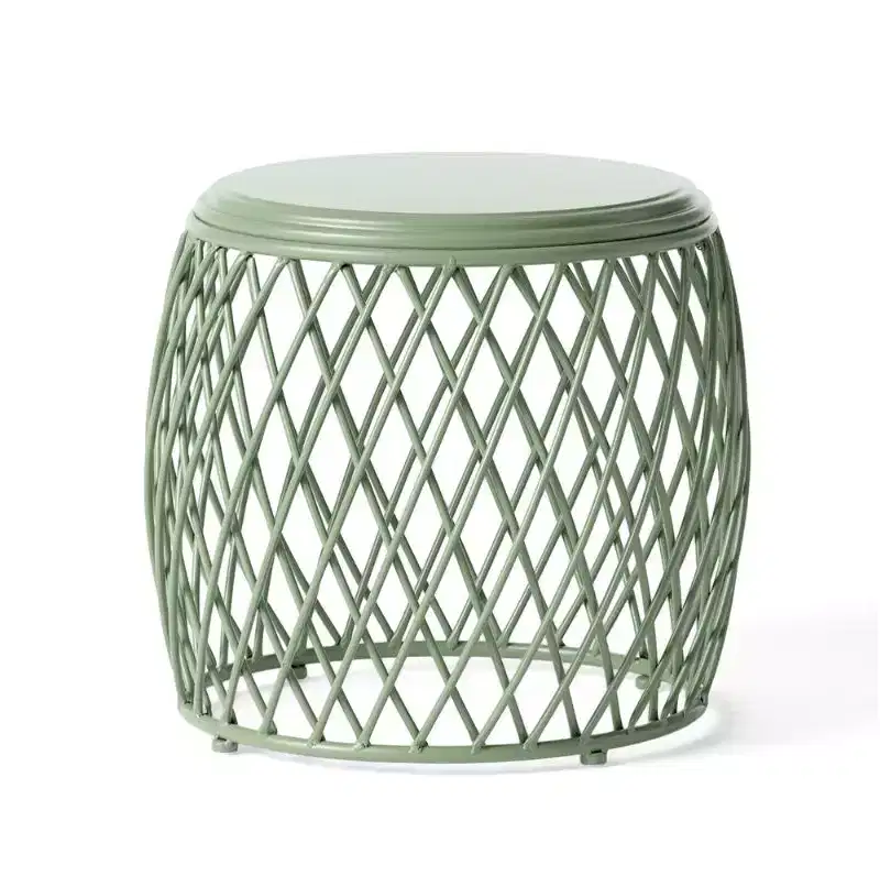 Outdoor Side Tables, Iron Side Table - Green Finish for Living Room/Bedroom